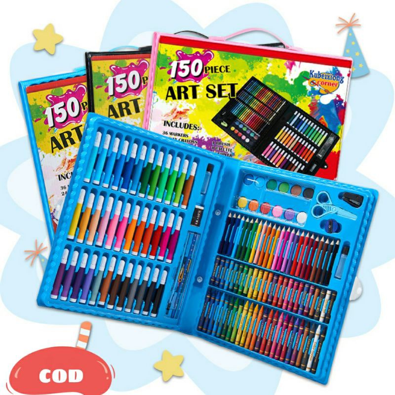 Jual SHENAR - CRAYON SET 150 PENSIL WARNA - COLOURING SET 150 PCS ...