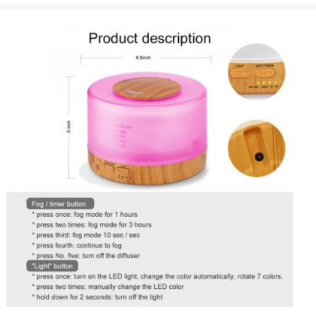 [TOSEVBA_EMAK Diffuserlove Air Humidifier Aromatherapy 7 Color 500ml with Remote Control