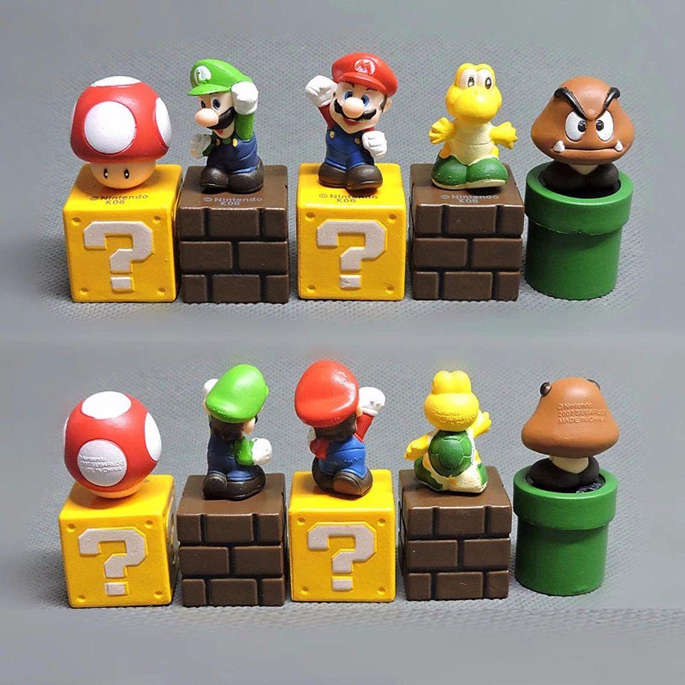 [Elegan] Mini Figure Mainan Kreatif 5pcs /set Figure Boneka Super Jamur Model Kartun Dekorasi Desktop Action Figure