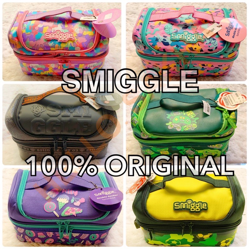 TAS BEKAL SEKOLAH SMIGGLE LUNCH BAG DOUBLE DECKER 100% JAMINAN ORIGINAL