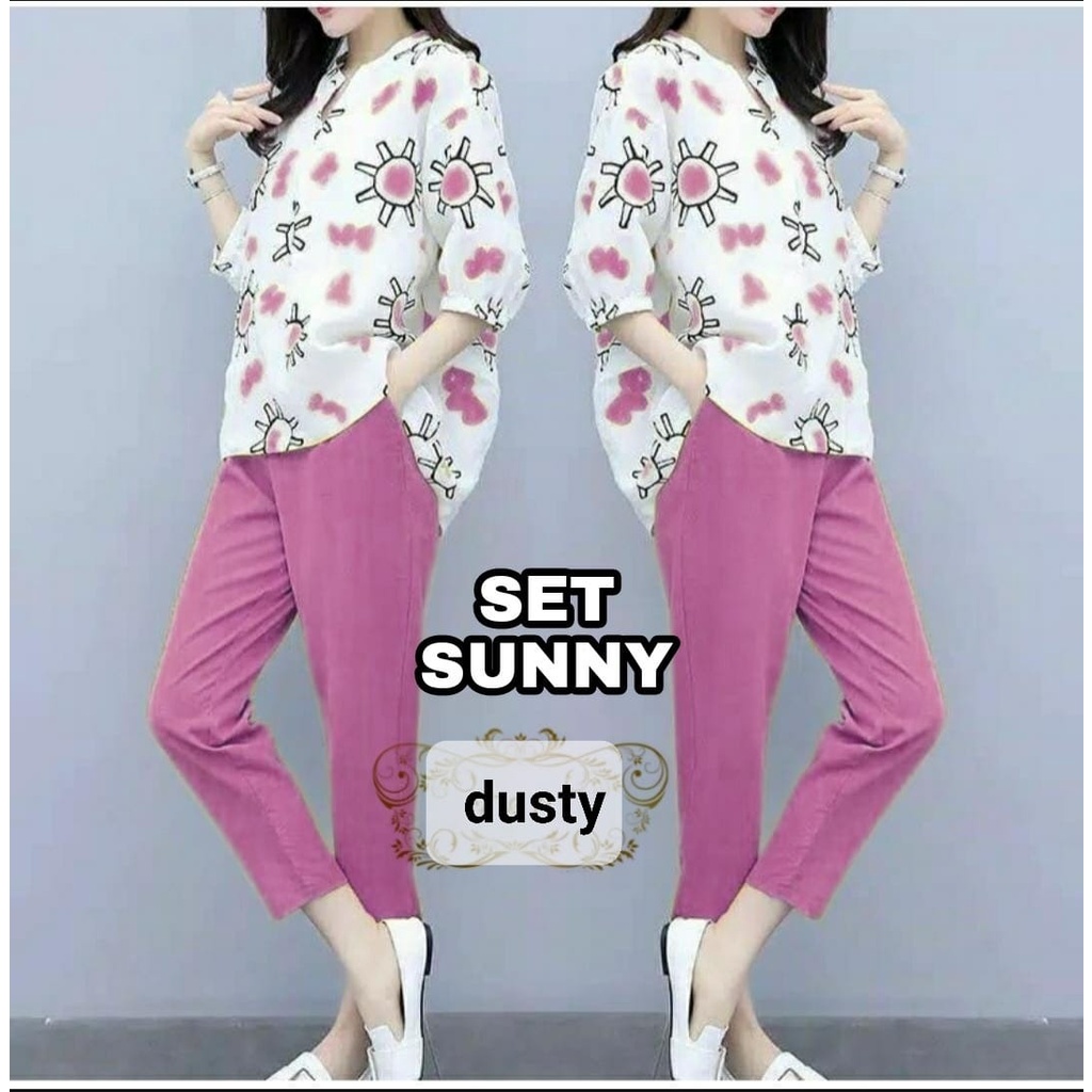 O2 Fashion / Set sunny babyterry /  stelan wanita model terbaru