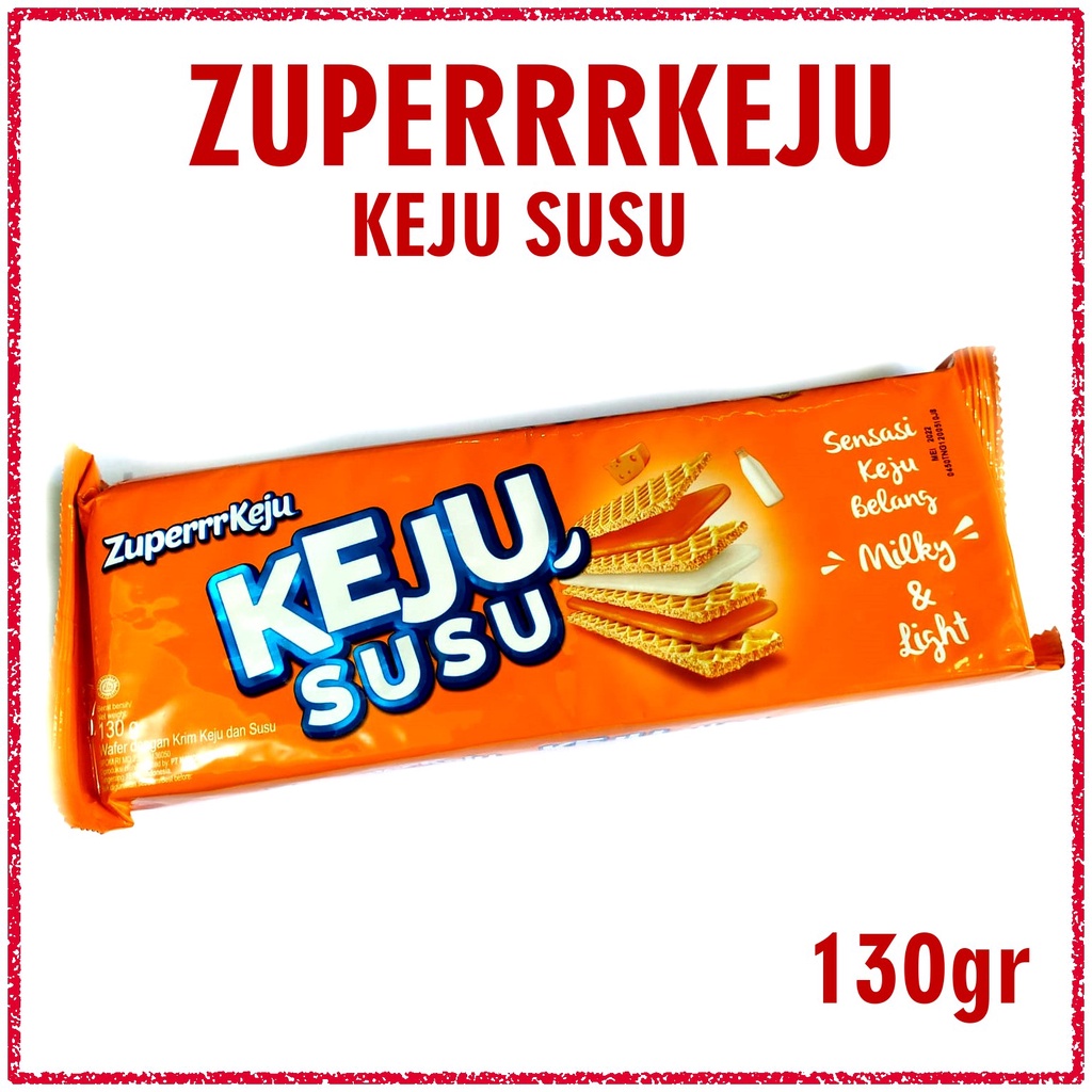Zuperrr Keju Susu Super Cheese Makanan Ringan Snack Kue Roti Wafer 130gr