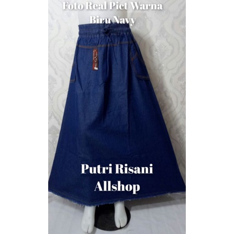 Rok Panjang Wanita Model A Bahan Soft Jeans (BB ± 40-65 kg / All Size Dewasa)-4