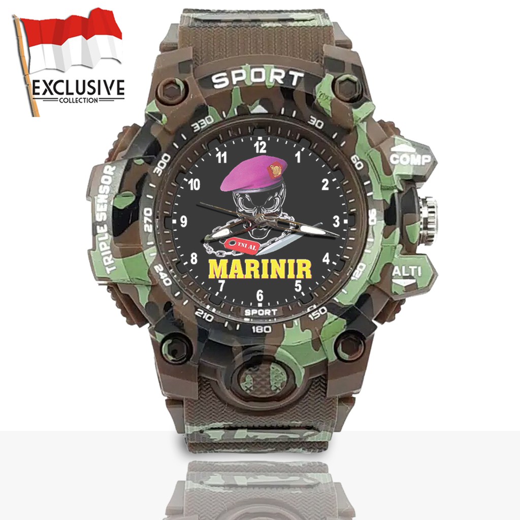 (Exclusive) Jam Tangan MARINIR - TNI Loreng Army | Motif 1