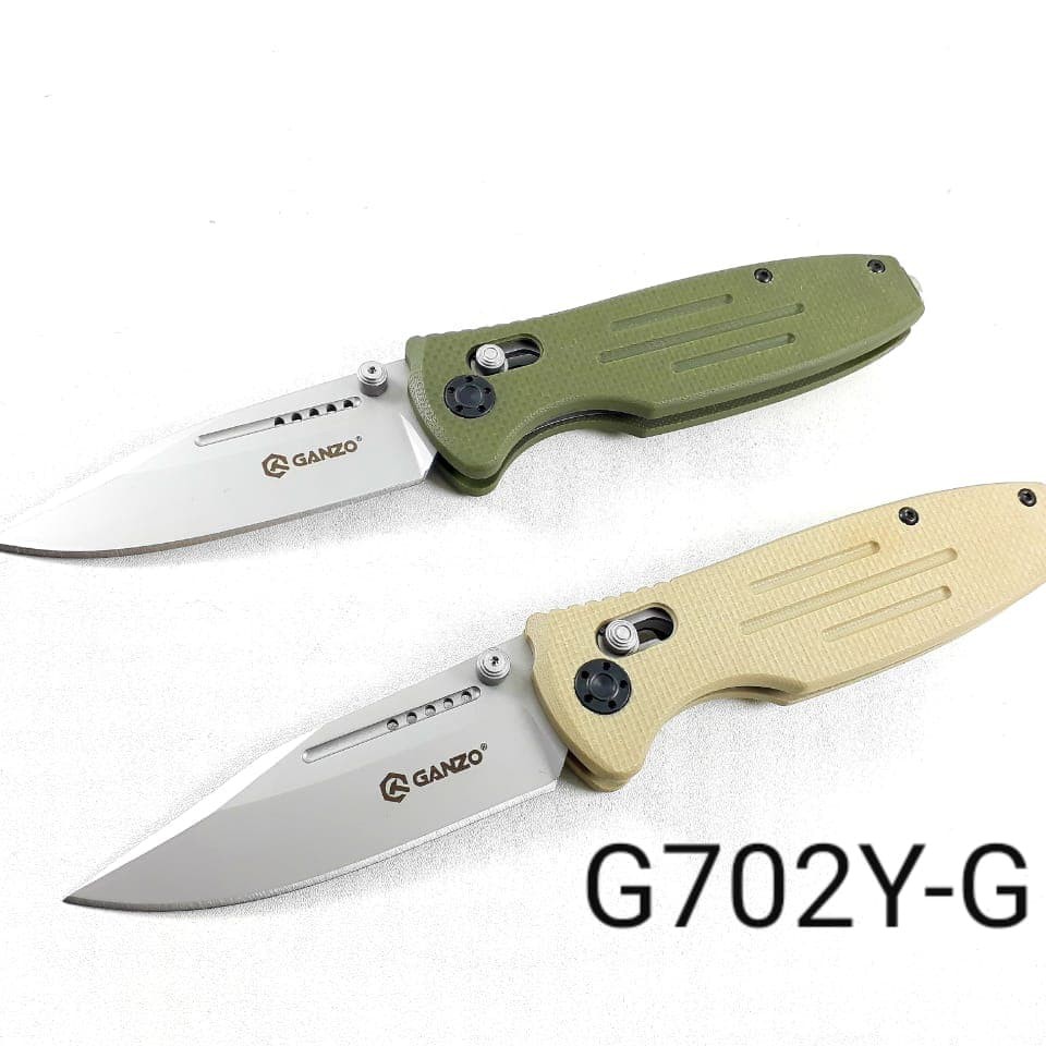 Best Promo Pisau Lipat Ganzo G702Y-G, Folding Knife, Pisau Outdoor Sale
