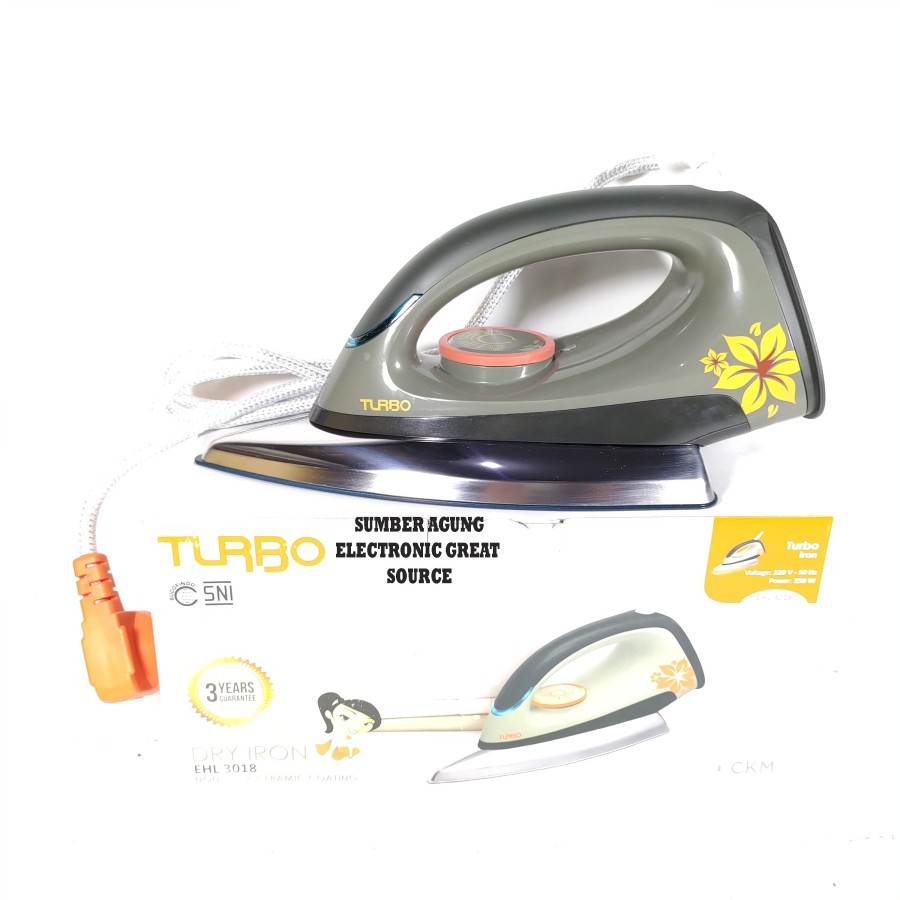 Turbo Setrika SNI Seterika EHL3018 3018 Bergaransi Dry Iron 350W