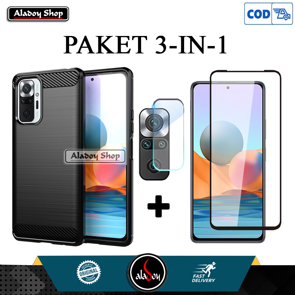 Case Xiaomi Redmi Note 10 Pro Casing + Tempered Glass Layar + Tempered Glass Camera