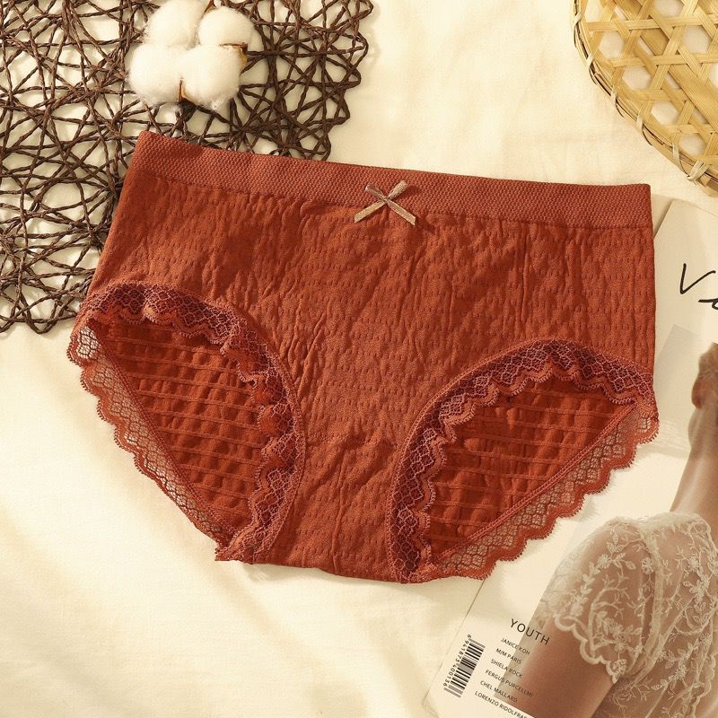 [ LINGERIE MASTER ] - (C-23) Celana dalam Wanita Bahan Katun CD Seamless Pakaian Dalam Wanita-C-23 Dark Oren