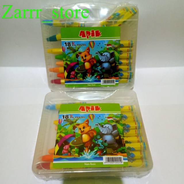 

18 WARNA 1 SET Crayon Apik 18 Warna Oil Pastel