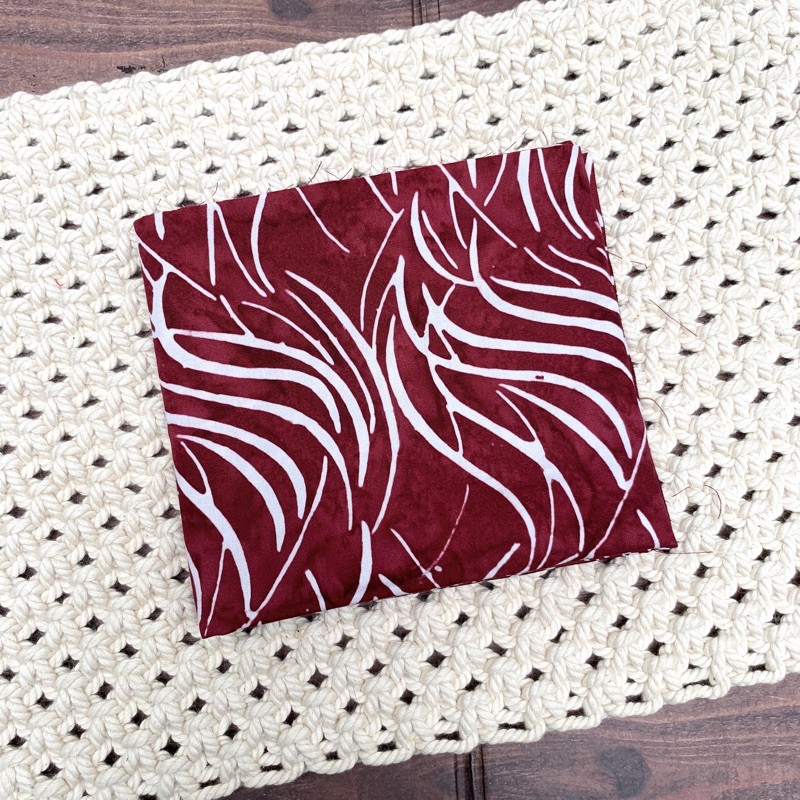 Perca kain katun batik bali - batik smoke -  maroon