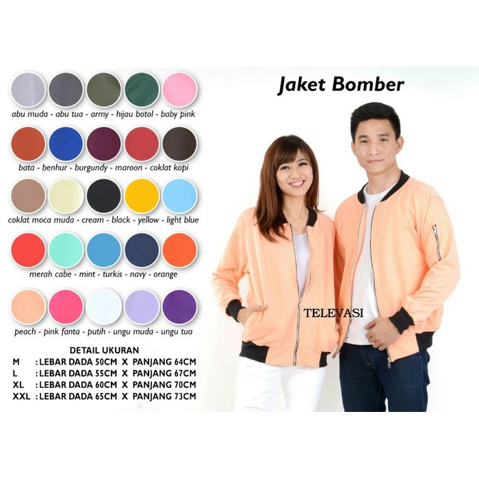 Jaket Bomber Unisex Army Size M-Xxl - Army, M