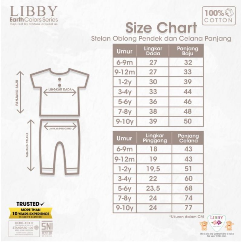 libby earth colour series fave set - setelan baju pendek celana panjang (1stel)