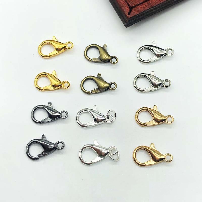 50Pcs / lot Kait Lobster Bahan Alloy Untuk Aksesoris Perhiasan Gelang Kalung Rantai