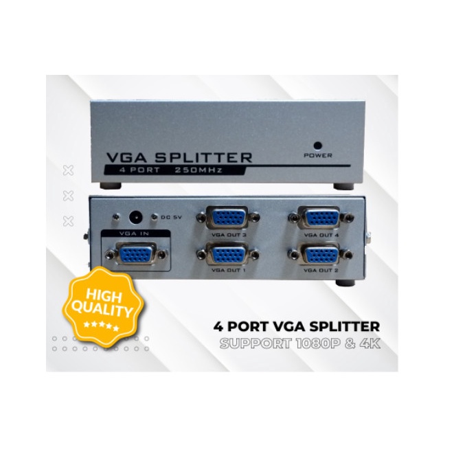 Bafo VGA Spliter 4 Port Bafo 250Mhz VGA Splitter 1-4 4port