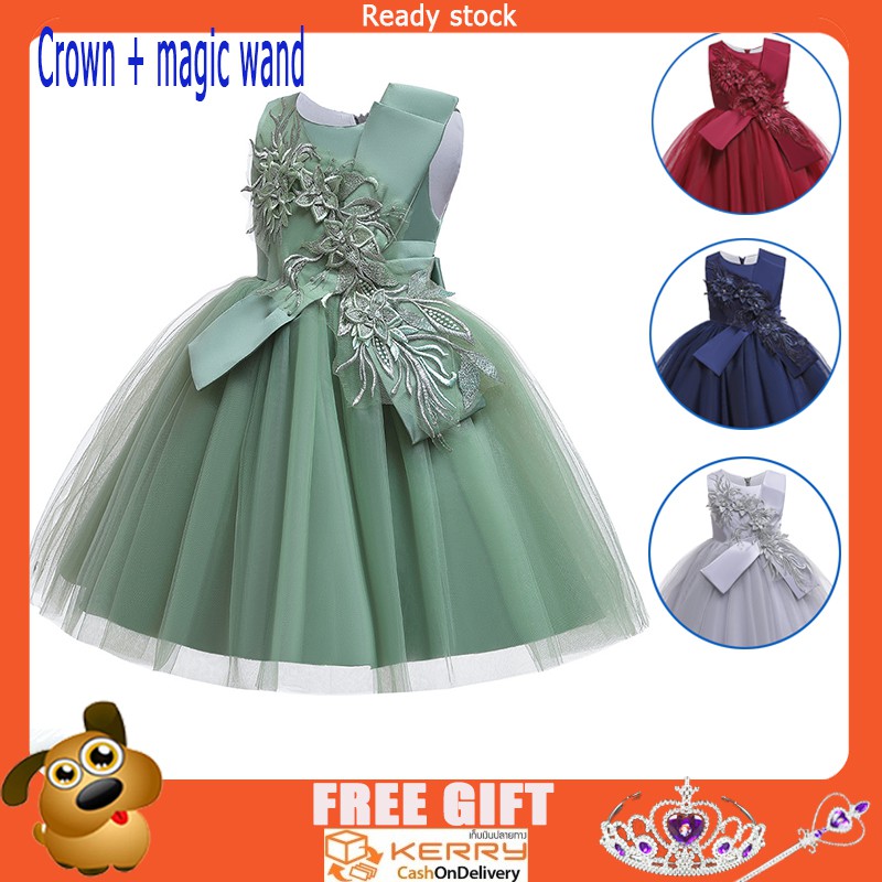 2020New Gaun  putri anak  anak  bersulam Dress Tutu  Anak  