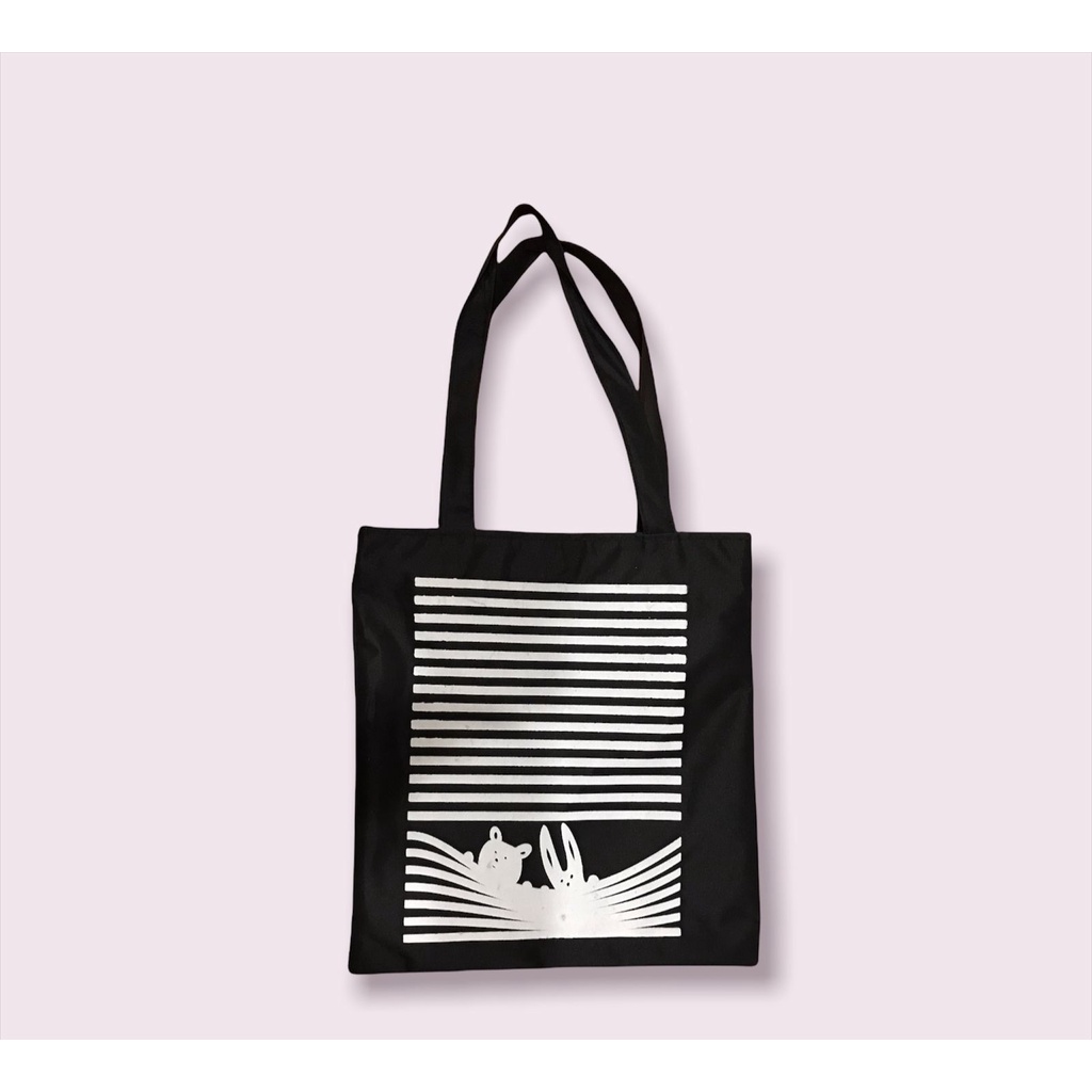 TOTE BAG WANITA KANVAS TOTEBAG PRIA CANVAS MOTIF DENGAN RESLETING