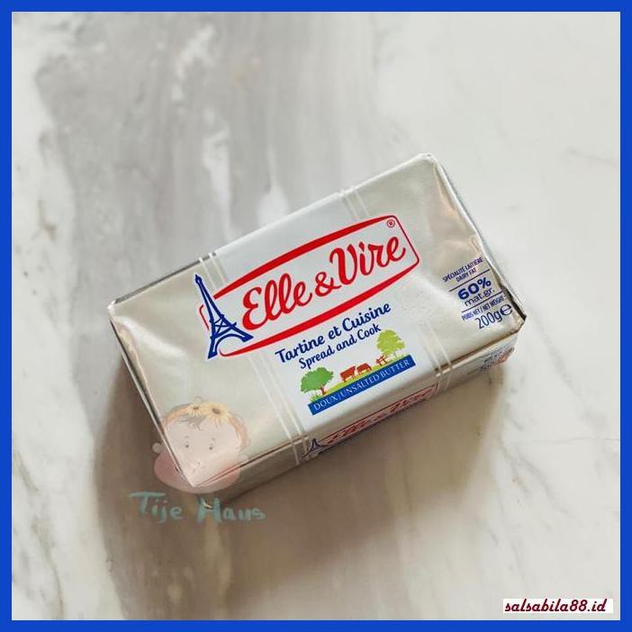 

Rettubagetnem- Elle & Vire Gourmet Butter Unsalted 60% Fat 200Gr / Mentega Tawar -Asli-Slii.