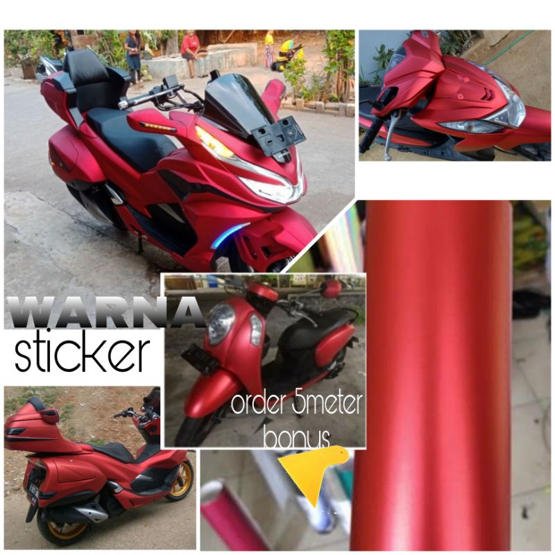 Skotlet motor merah crom dof Stiker motor merah crom Scotlet motor merah crom Sticker motor merah cr