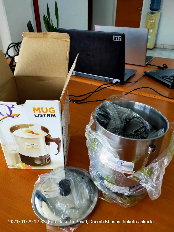 Mug Listrik Pemasak Air Merek Q2 Stainless Steel Ukuran 14 Cm Teko Listrik Peralatan Dapur 0082