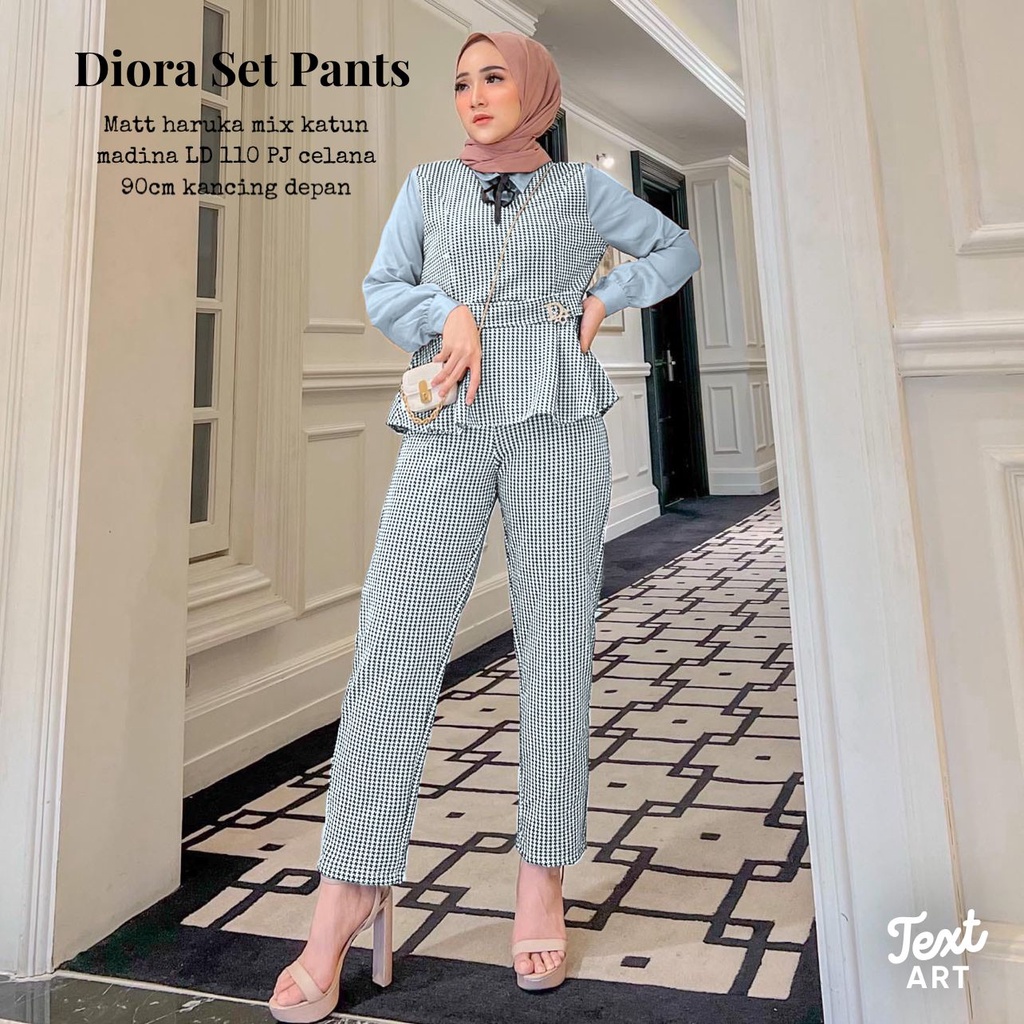 DIORA SET PANTS/SETELAN WANITA TERBARU/BAJU SET WANITA KEKINIAN