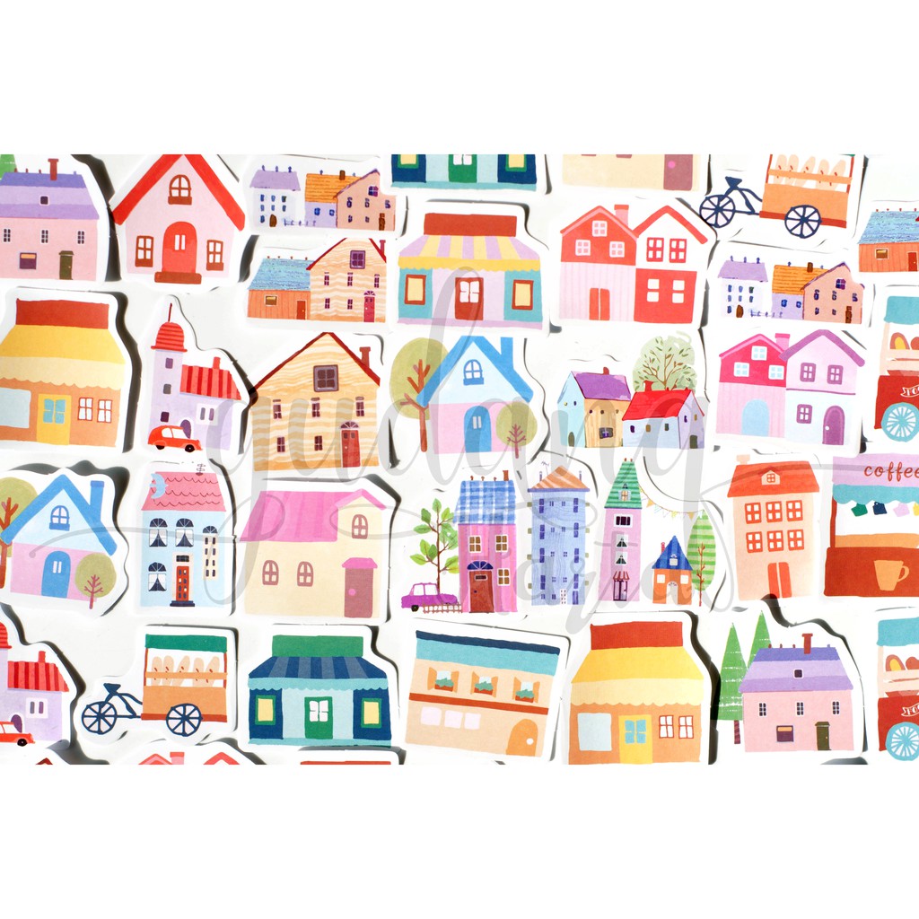 Stiker Kota Pelangi Sticker Rainbow City DIY Scrapbook GH 303713