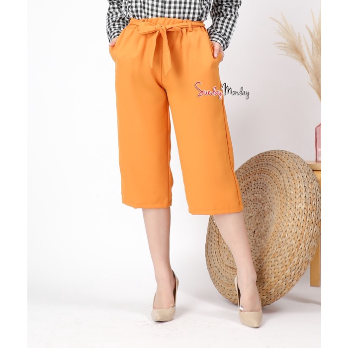 Celana Kulot Wanita Pita 7/8 Sunday-Monday - all size fit to M-L - Mustard (I2P6) Kulot Crinkle Polo