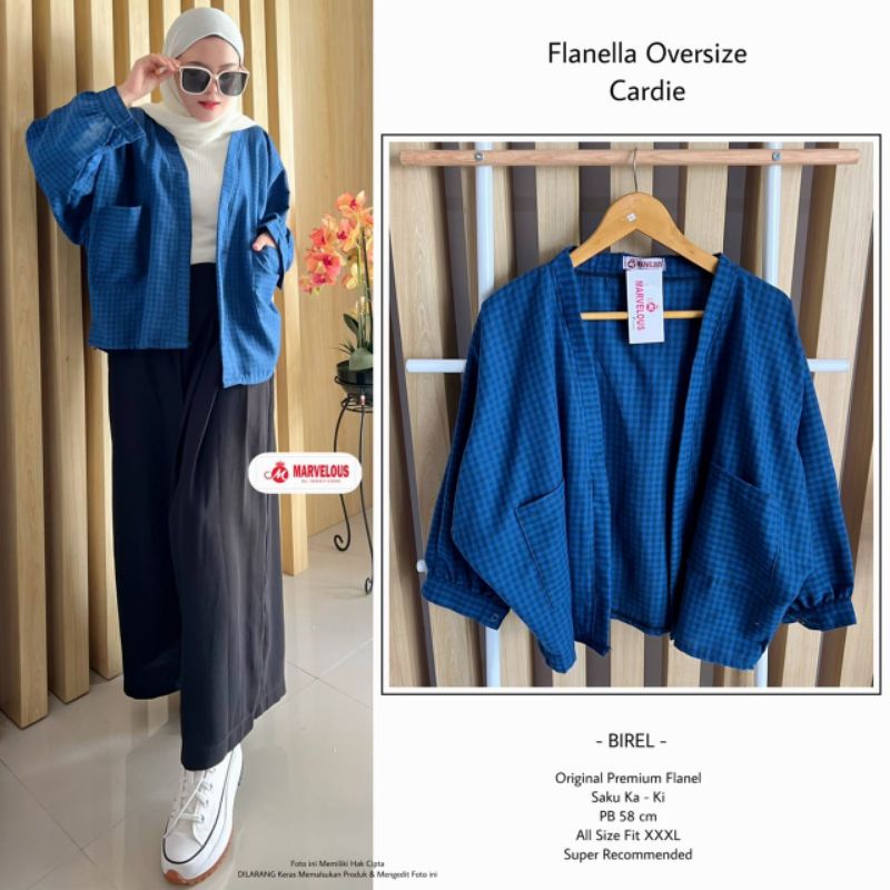 FLANELLA OVERSIZE CARDI BY MARVELOUS (CARDIGAN WANITA) Flanel cardi rekomended