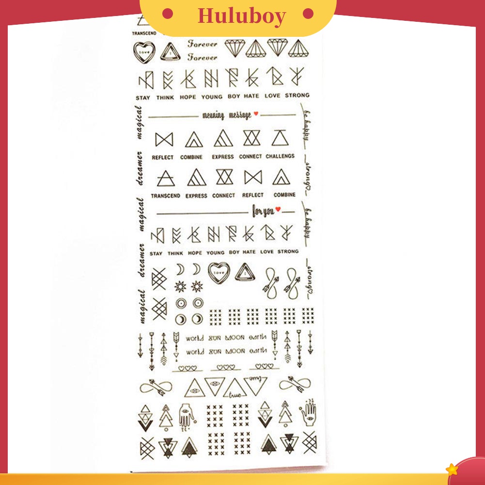 Huluboy Huluboy♡ Stiker Decal Transfer Air Banyak Motif Untuk Dekorasi Manicure DIY