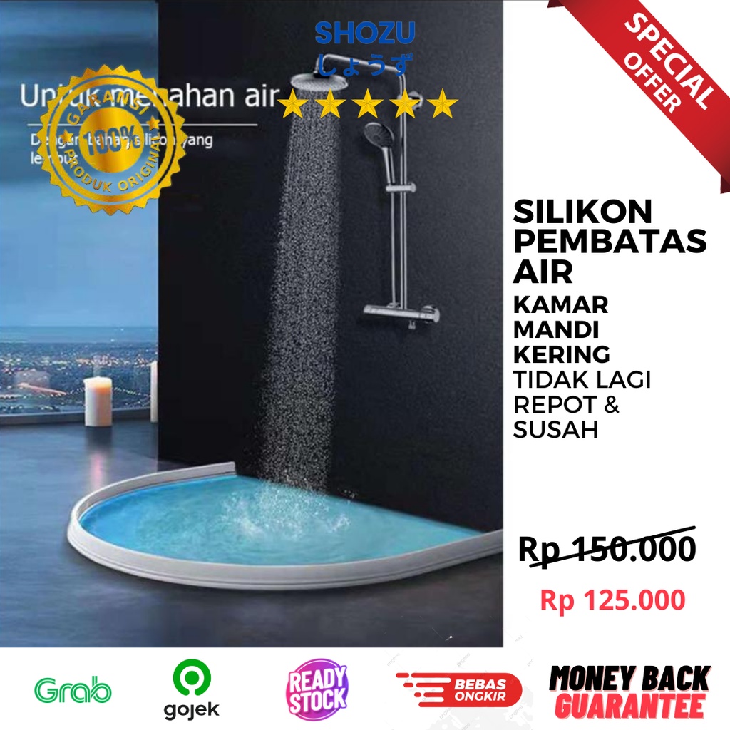 Silikon Pembatas Air Kamar Mandi Wastafel Seal Pembatas Banjir