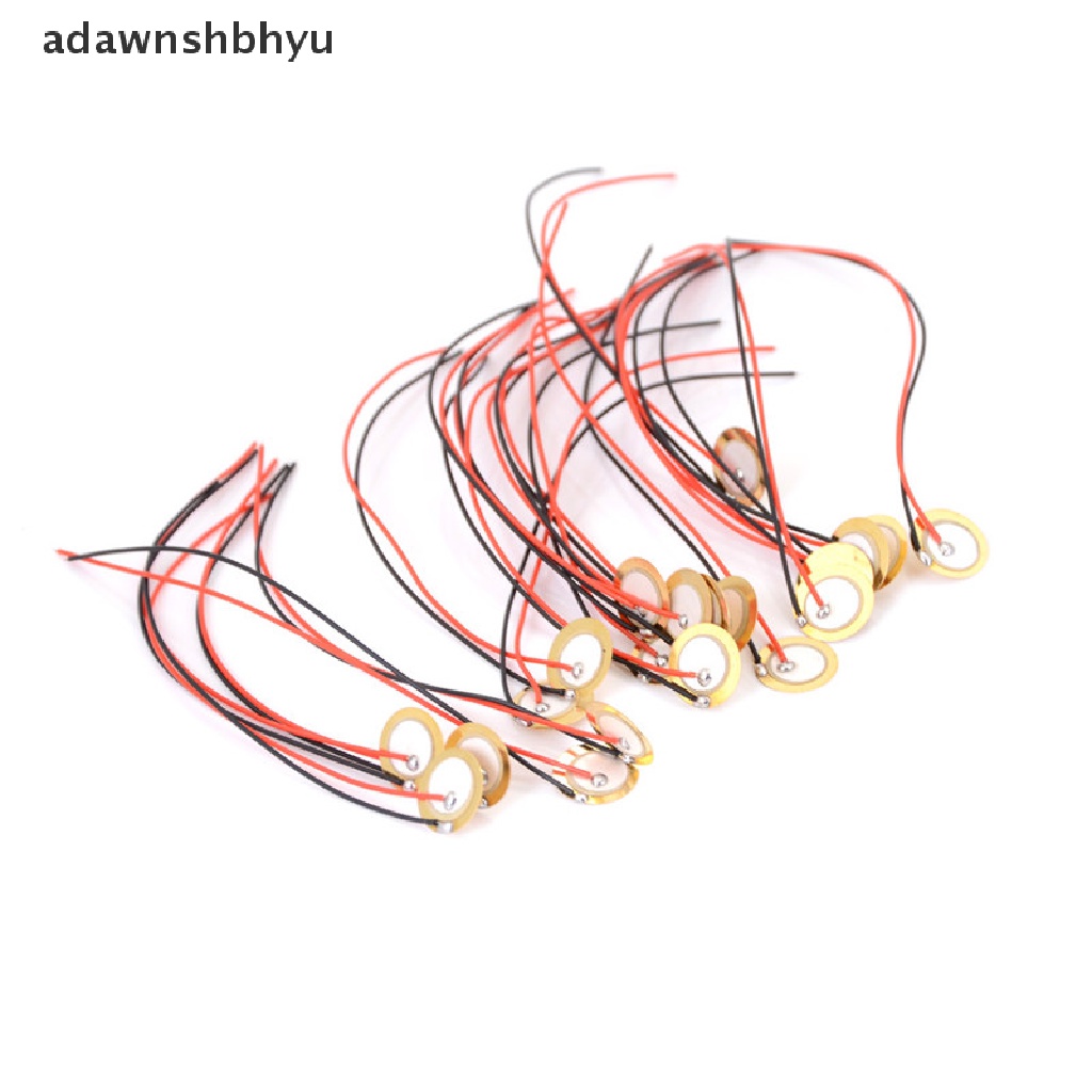 Adawnshbhyu 20PCS 12mm Elemen Piezo Sounder Sensor Trigger Drum Disc+Kawat Tembaga