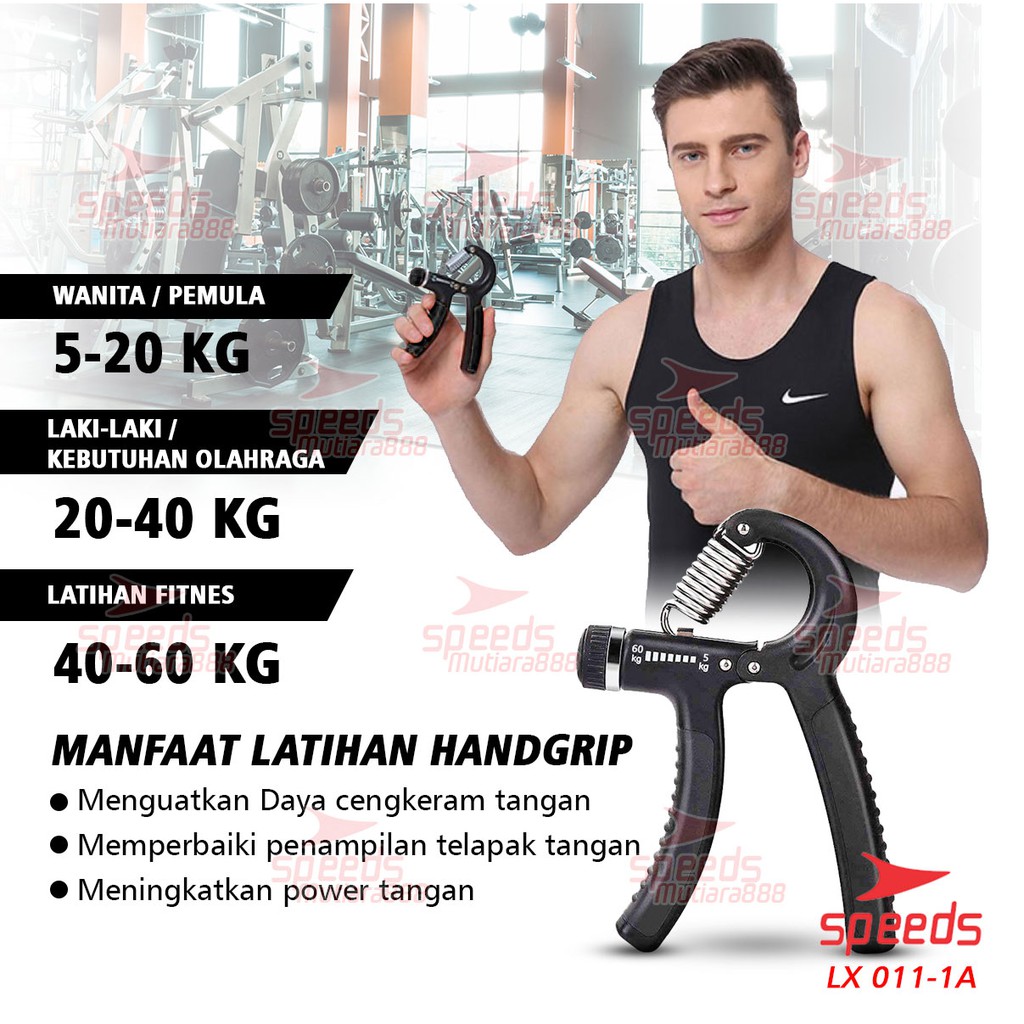 SPEEDS Handgrip Hand Grip Alat Bantu Fitness Otot Lengan Portable 5-60 kg LX 011-1-2