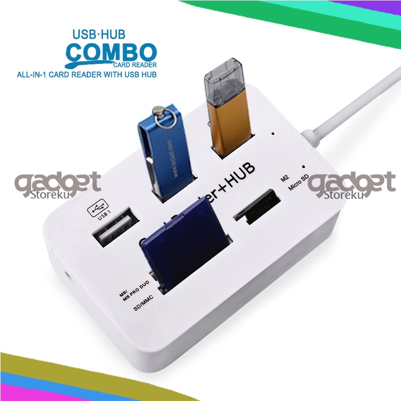 Combo Card Reader USB Hub  3 USB 2.0/SD/TF/M2/MSDuo Port