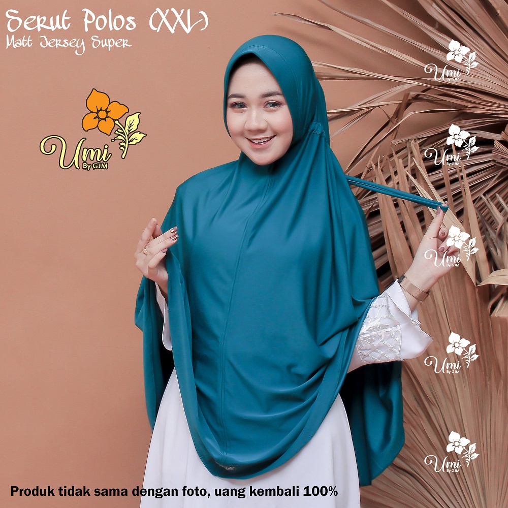 Jilbab Serut Jokowi Jumbo XXXL Original Hijab Instan Jersi Serut Jumbo Polos