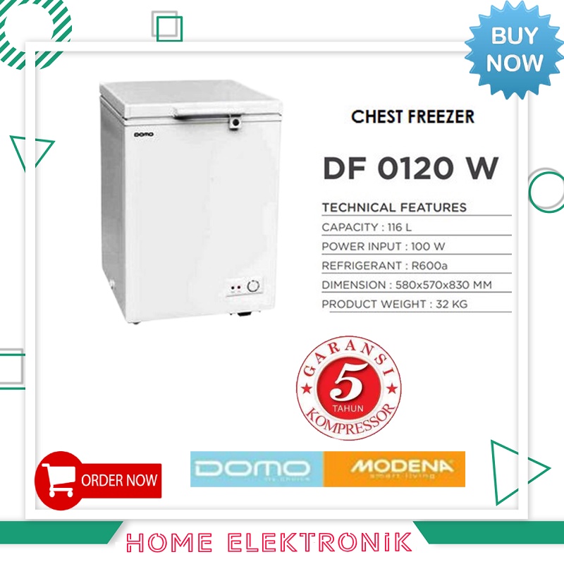 CHEST FREEZER DOMO BY MODENA TYPE DF 0120 W/FREEZER BOX