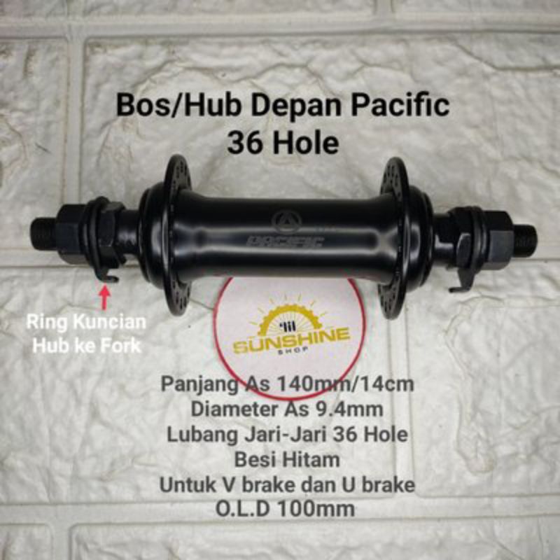 PACIFIC Hub Bos Roda Depan 36H Sepeda MTB Federal Jadul Mini Seli