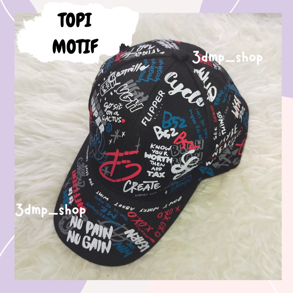 Topi Motif Grafiti