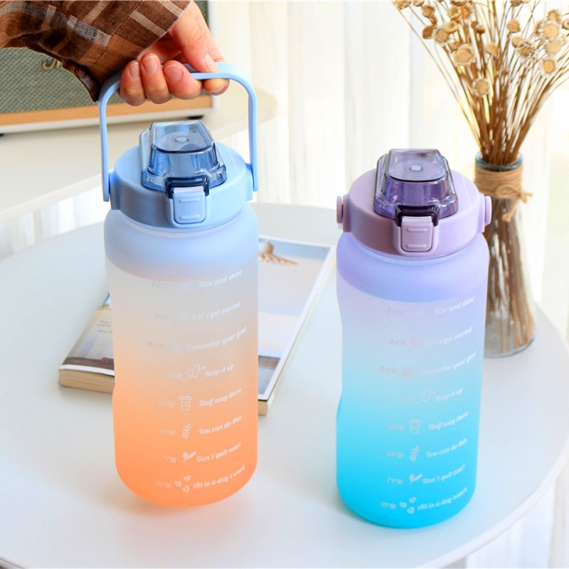 JOS0064 Botol Minum Rainbow Motivasi 2 Liter Botol Air Kapasitas Besar Free Stiker