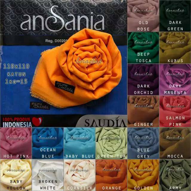 TERMURAH Ansania Saudia tepi rawis dan jahit