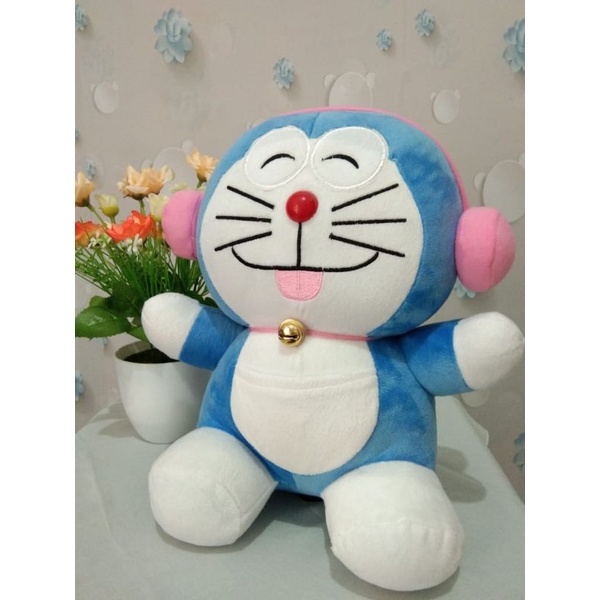 Boneka Doraemon Headset Pink