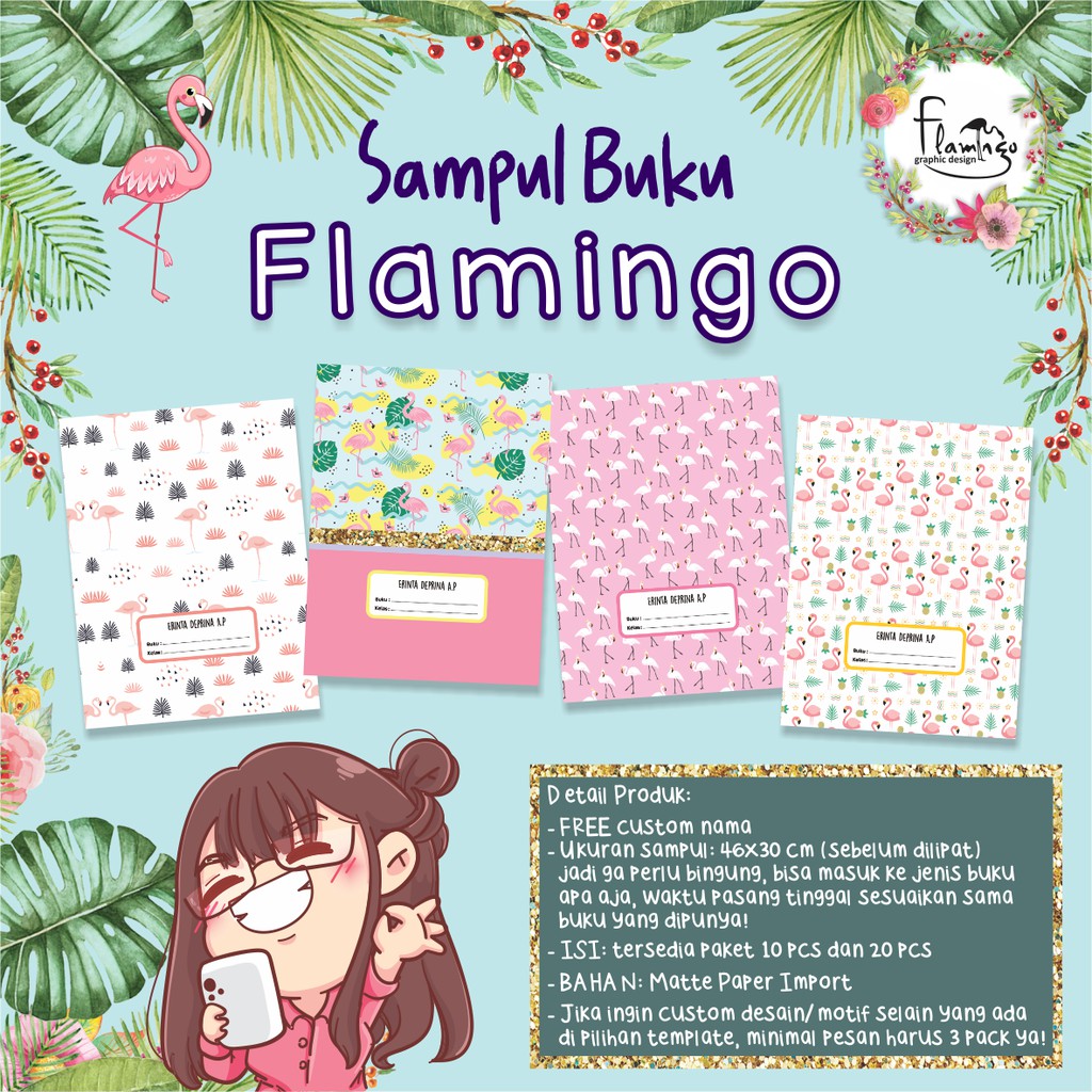 

SAMPUL BUKU FLAMINGO EDITION FREE CUSTOM NAMA ANAK