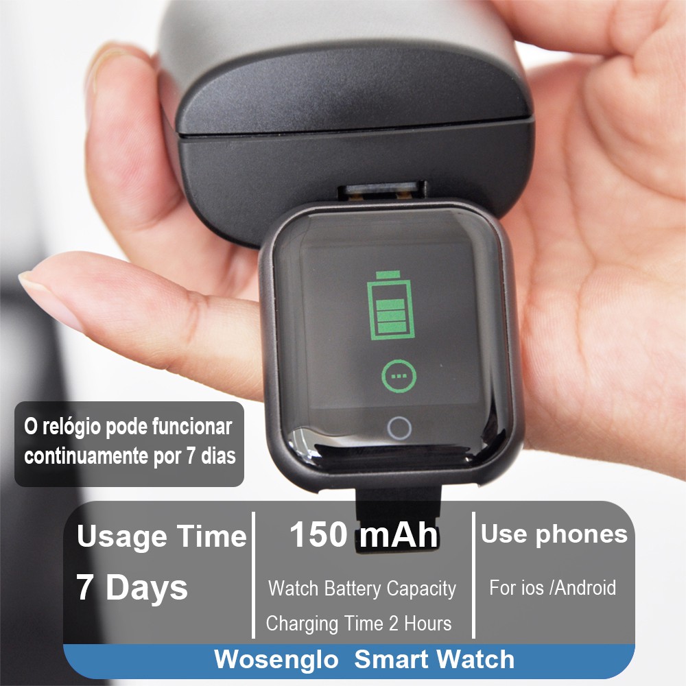 SmartWatch Sport Tahan Bluetooth Smart Watch Pelacak Kebugaran Gelang Pedometer Heart Rate