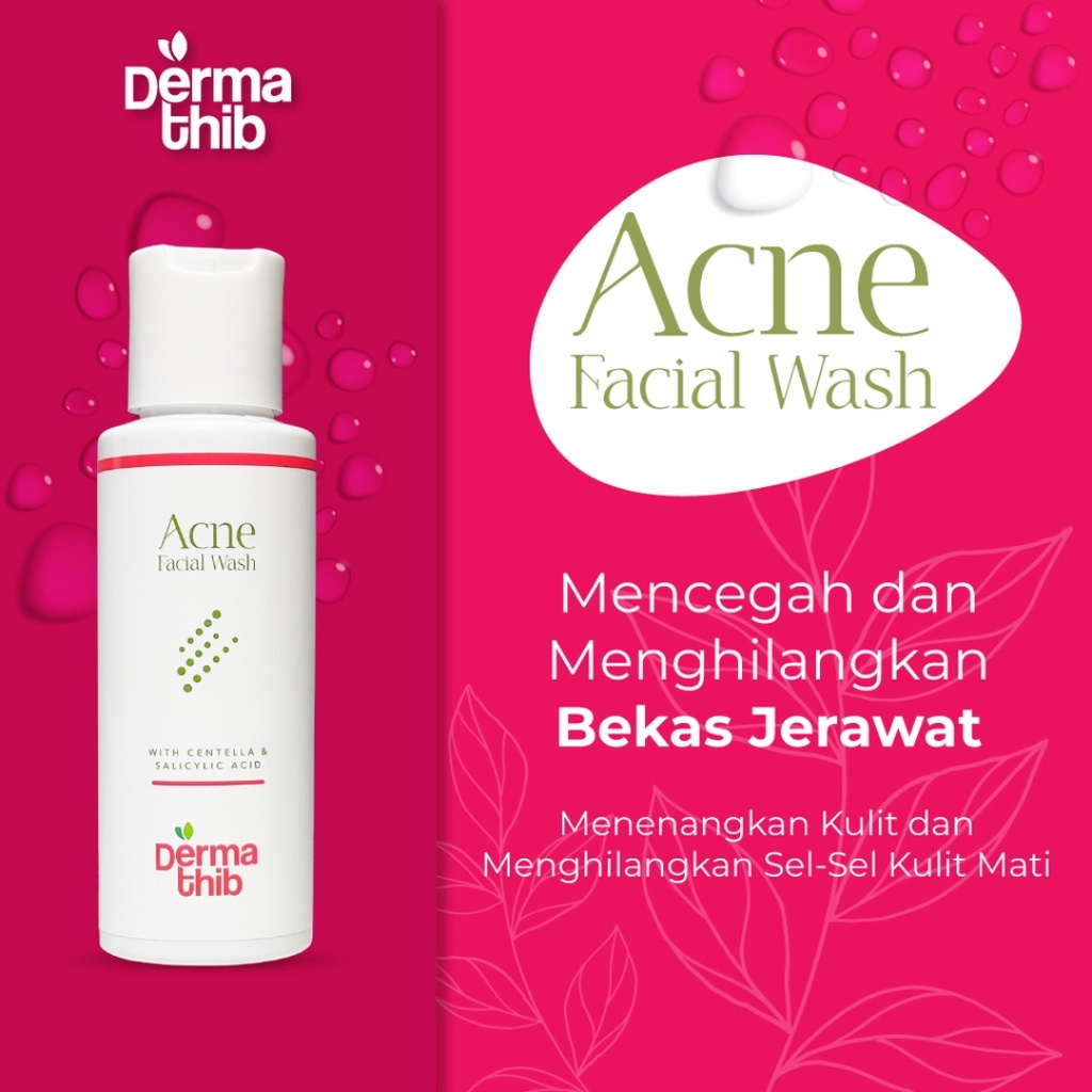 [ Agen Resmi ] Dermathib Acne Facial Wash - Sabun Cuci Muka Bekas Jerawat With Centella Asiatica dan Salicylid Acid