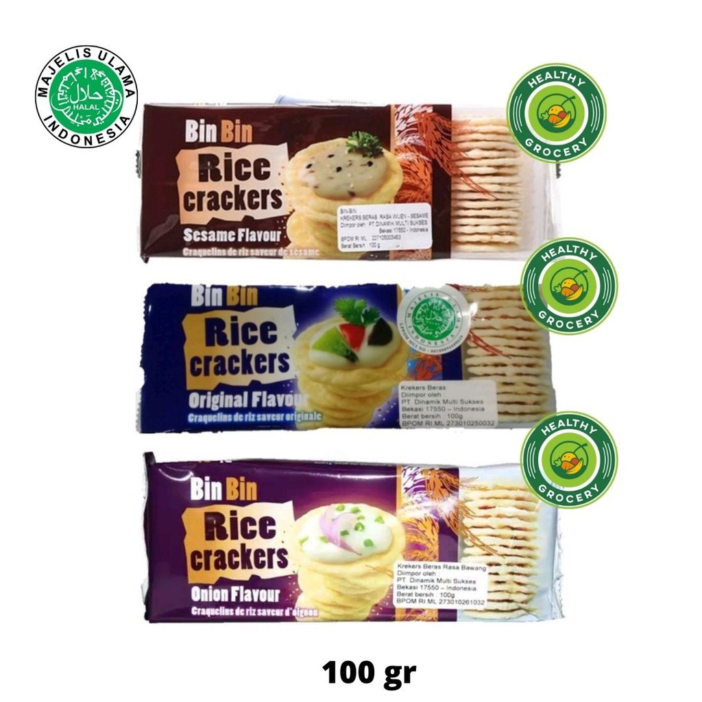 

Bin Bin Rice Crackers Sesame 100gr