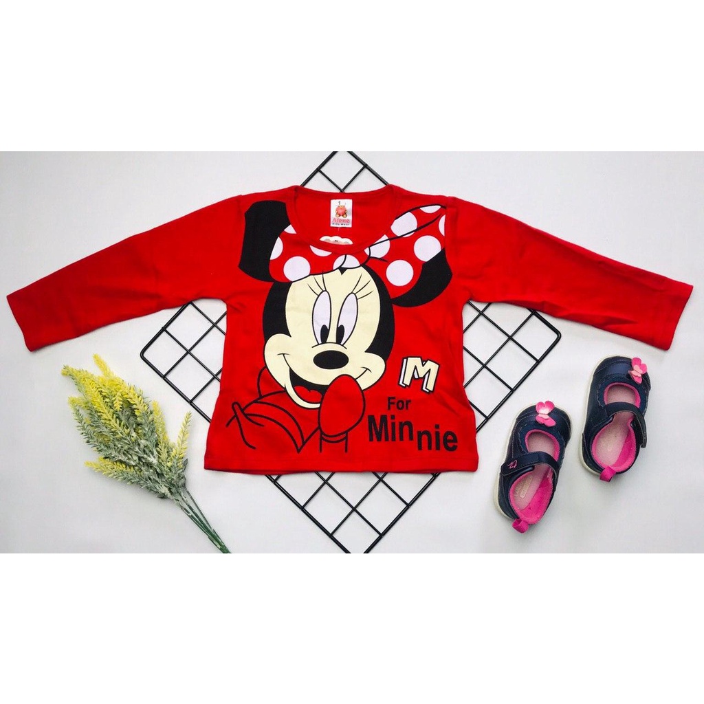 DVL I kaos atasan anak perempuan minnie uk 1-9 tahun / baju kaos anak  tangan panjang part 1