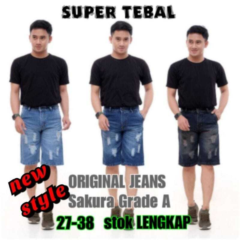 Sobek Pendek - Celana Jeans Pendek Sobek Pria size 27-38