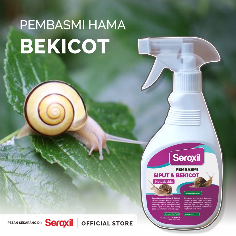 Seroxil Obat-Racun Pembasmi Bekicot, Siput, Keong Paling Ampuh 450ml