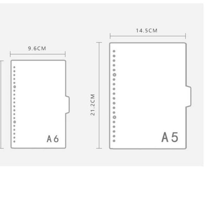 

T56✱ [ 5 Pcs/Pack ] Pembatas Binder A6&A5 6 ring / Divider Binder A6&A5 Bahan Plastik Bagus Dipakai