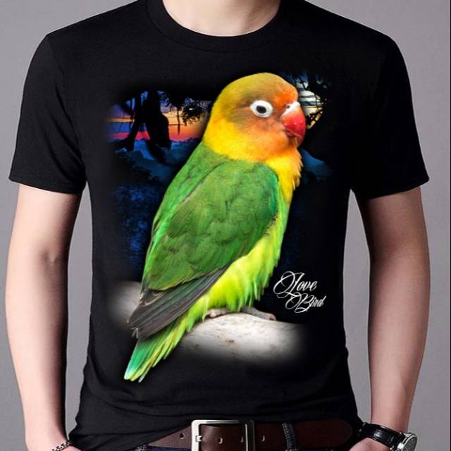 Kaos Distro Murah Keren Burung Kicau Lovebird Lb Hijau Shopee