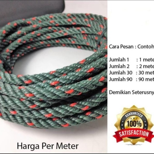 Tali Tambang Plastik / Tambang HTBM / Tambang Hijau 6 7 8 mm