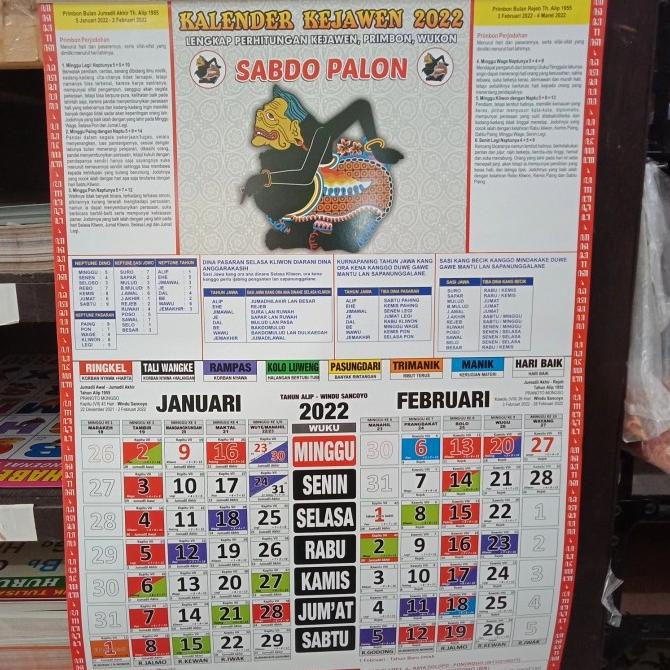 BISA BAYAR DITEMPAT KALENDER JAWA 2022 SABDO PALON KALENDER KEJAWEN TERPERCAYA Kode 580